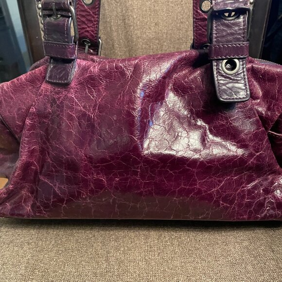 Danier Vintage Purple Leather Bag - Picture 4 of 9